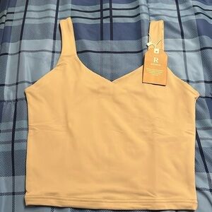NWT REORIA Women’s Sexy V Neck Double Lined Sleeveless Cropped Cami Tank